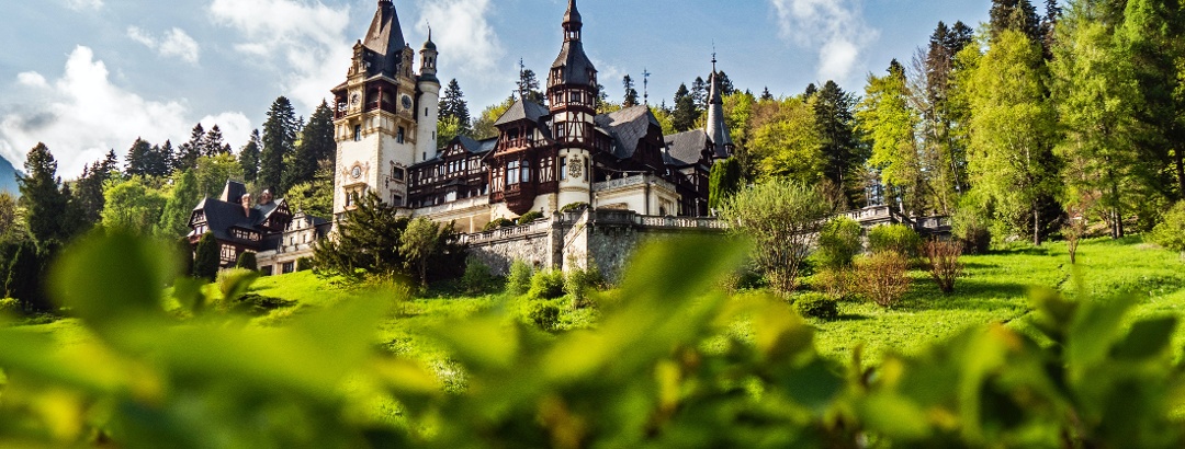 Peleș Castle in the spring